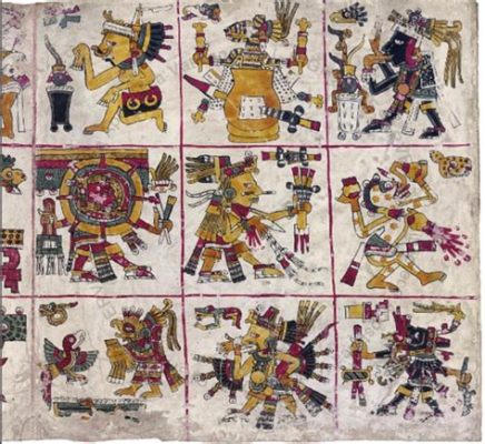 The Codex Borgia!  A Journey Through Aztec Cosmology and Deities Rendered in Vivid Detail!